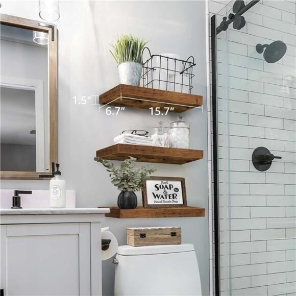 Floating Sh Floating Shelves for Wall Bathroom Shelf Bedroom Kitchen Living Room - Picture 2 of 6